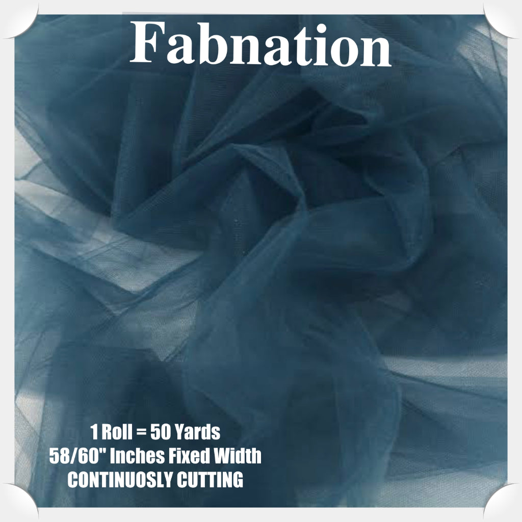 PREMIUM SOFT TULLE SILK PER ROLL = 50 YARDS / FIXED 59/60" WIDTH / FABNATION TEXTILE