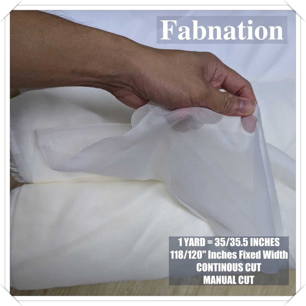Voila Sheer Curtain Fabric PER YARD 35 TO 35.5 INCHES AND 120 Inches Fixed Width / FABNATION FABRIC
