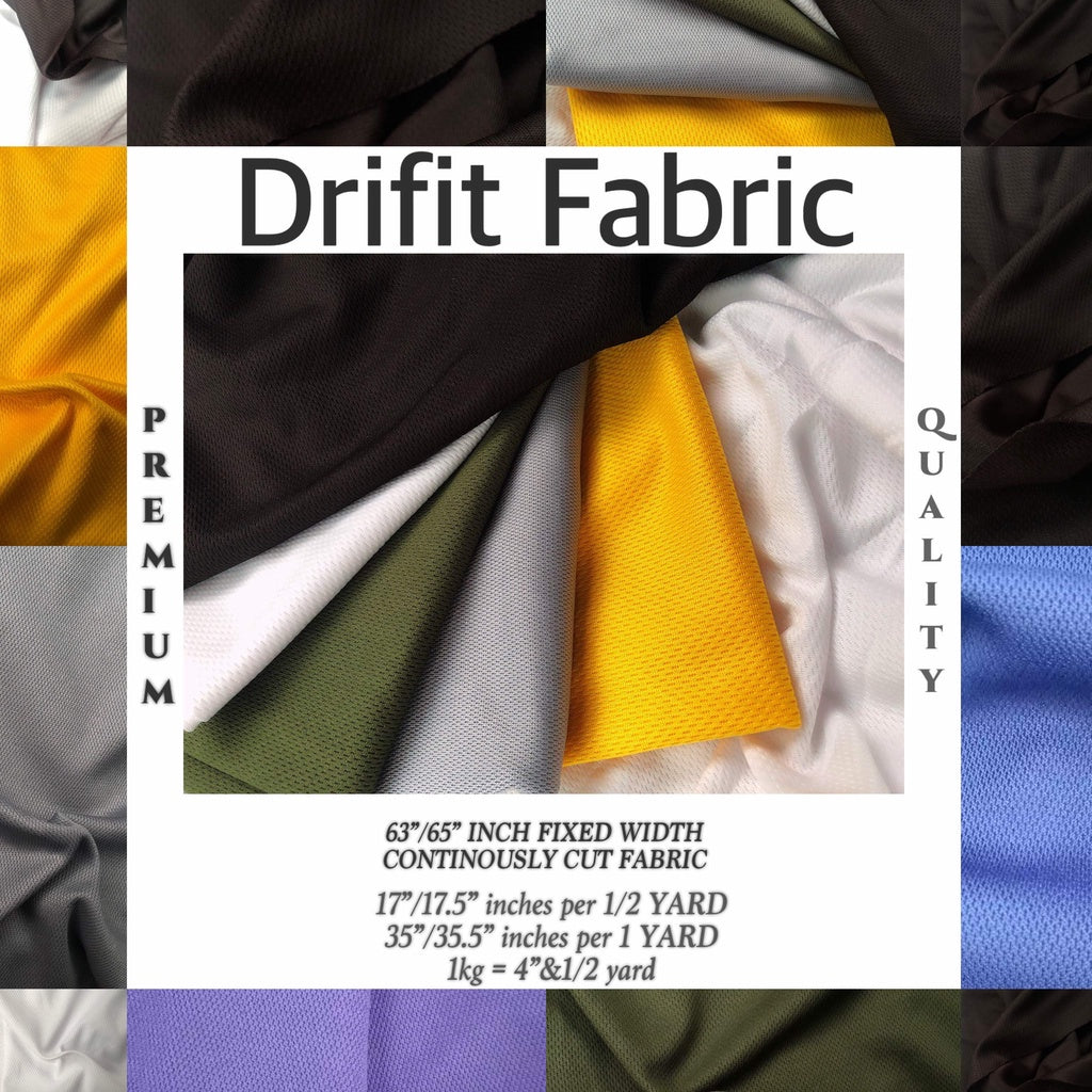 PREMIUM DRIFIT FABRIC per yard - AWJ Athletic Wicking Jersey [36" length 60-65" fixed width]
