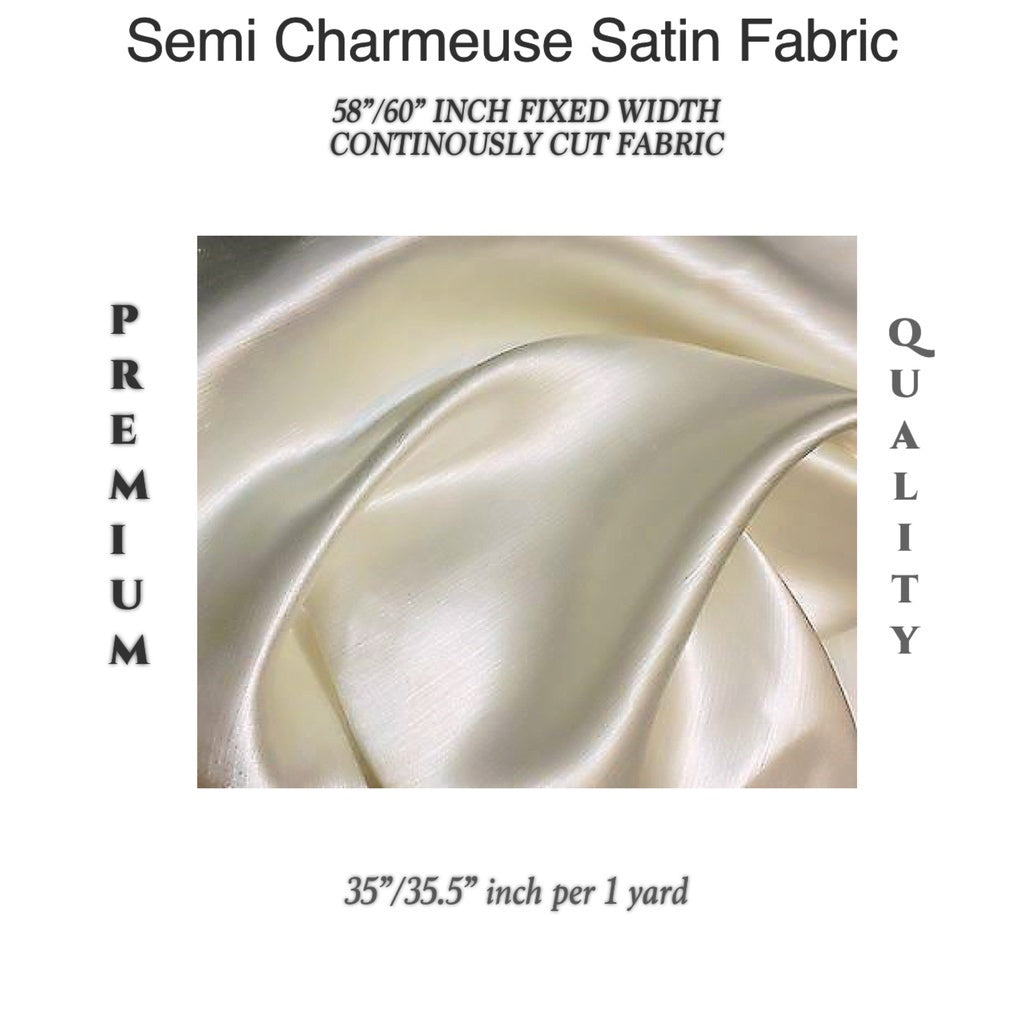 PREMIUM PER YARD SEMI-CHARMEUSE & PREMIUM SOFT SILK SATIN (EXPORT QUALITY)  DIY/RAW fabric cloth