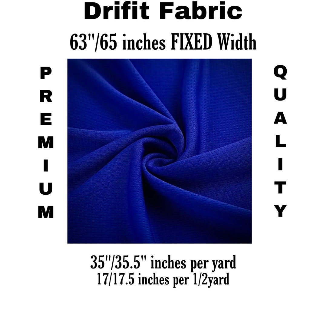 PREMIUM DRIFIT FABRIC per yard - AWJ Athletic Wicking Jersey [36" length 60-65" fixed width]