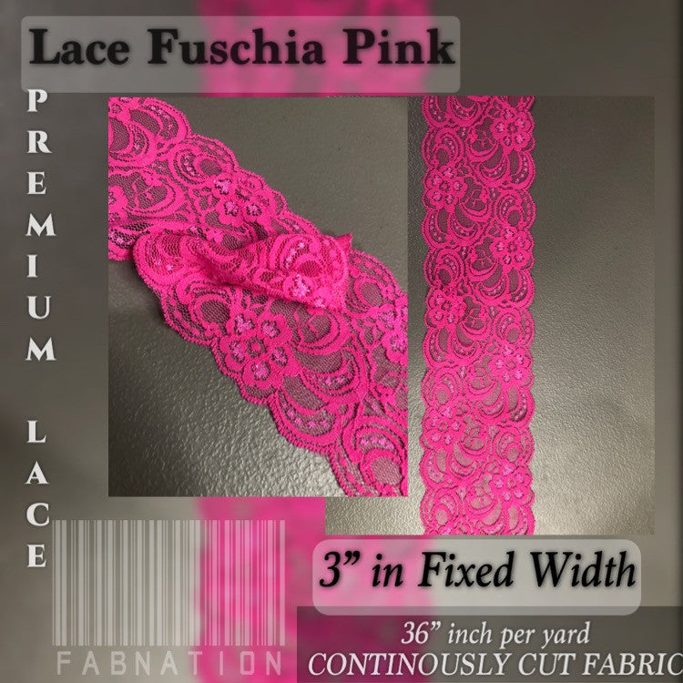 Premium Lace per yard fabric cloth tela raw 2” 3” 7” 9.5” inch