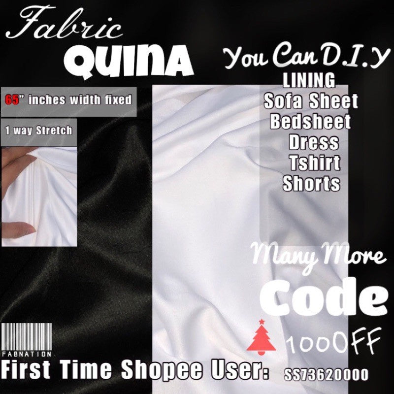 Qiana or Quina fabric per yard 65” inches [FIXED] width - for full sublimation and gown