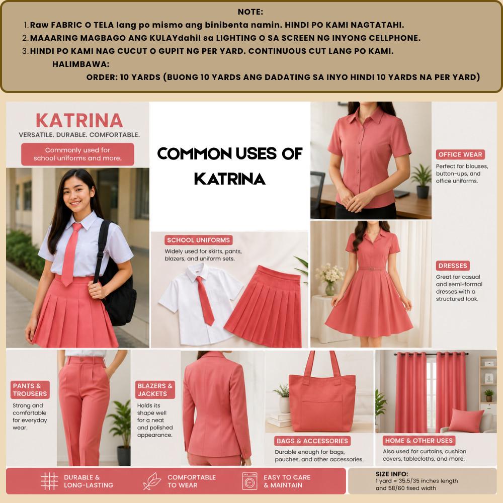 KATRINA BEATRIZ FABRIC CLOTH | 1 YARD = 35/35.5 INCHES LENGTH, 58/60 INCHES FIXED WIDTH | BATCH 2