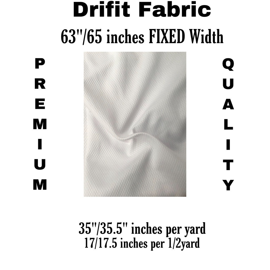 PREMIUM DRIFIT FABRIC per yard - AWJ Athletic Wicking Jersey [36" length 60-65" fixed width]