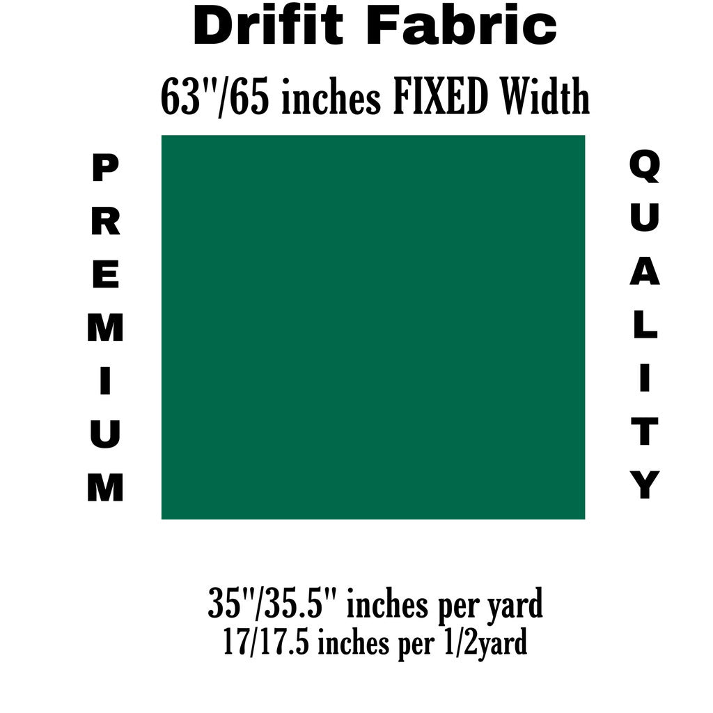 PREMIUM DRIFIT FABRIC per yard - AWJ Athletic Wicking Jersey [36" length 60-65" fixed width]
