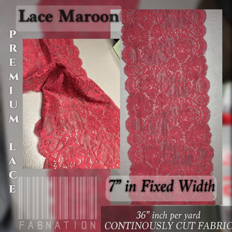 Premium Lace per yard fabric cloth tela raw 2” 3” 7” 9.5” inch