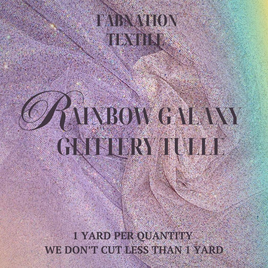 RAINBOW GALAXY GLITTERY TULLE 1 YARD = 36' LENGTH, 58/60 FIXED WIDTH