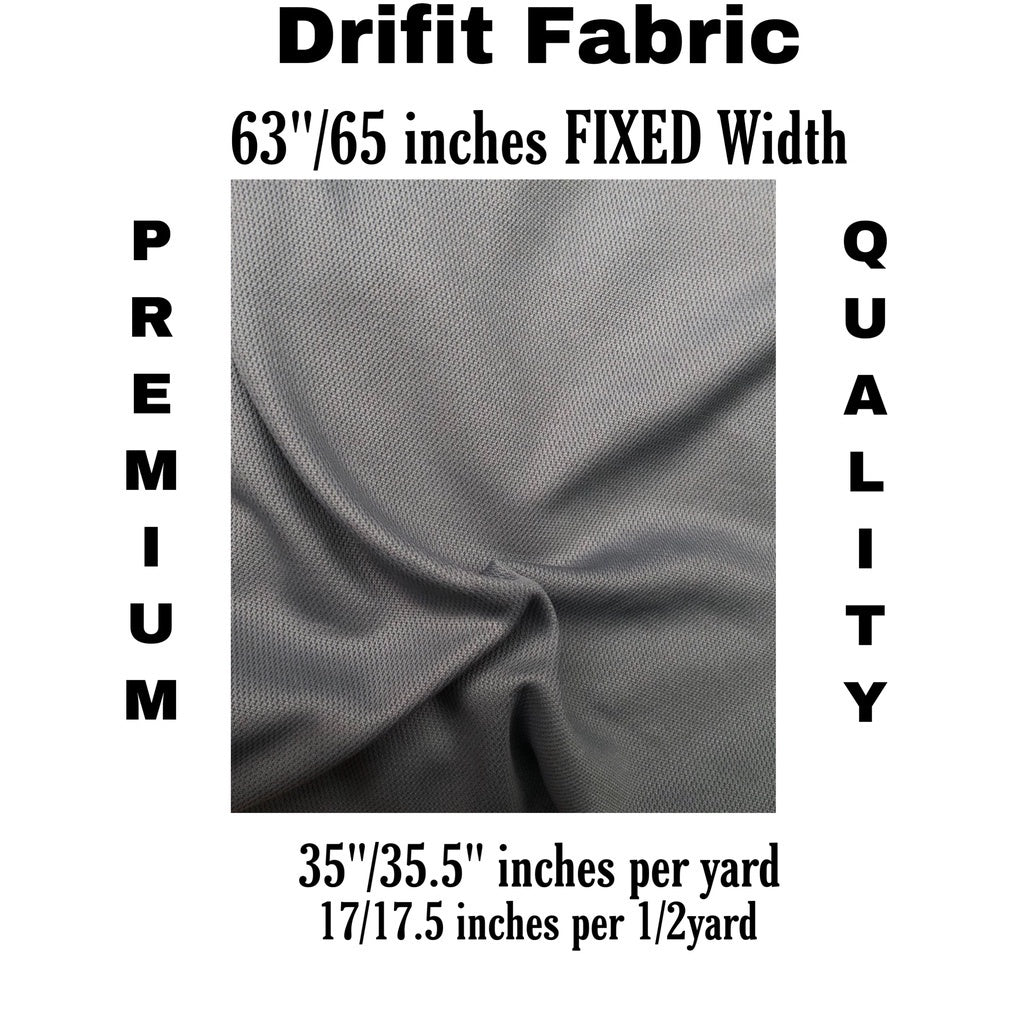 PREMIUM DRIFIT FABRIC per yard - AWJ Athletic Wicking Jersey [36" length 60-65" fixed width]