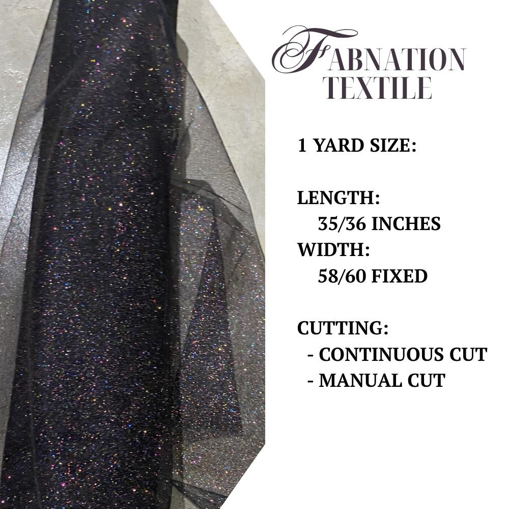 RAINBOW GALAXY GLITTERY TULLE 1 YARD = 36' LENGTH, 58/60 FIXED WIDTH