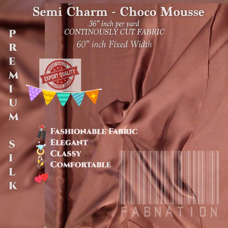 PREMIUM PER YARD SEMI-CHARMEUSE & PREMIUM SOFT SILK SATIN (EXPORT QUALITY)  DIY/RAW fabric cloth