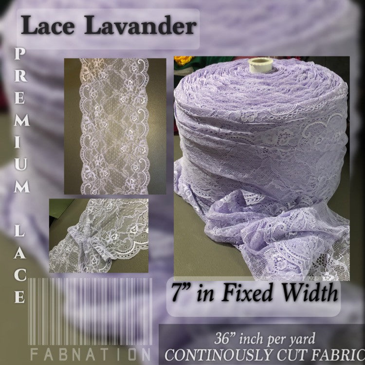 Premium Lace per yard fabric cloth tela raw 2” 3” 7” 9.5” inch