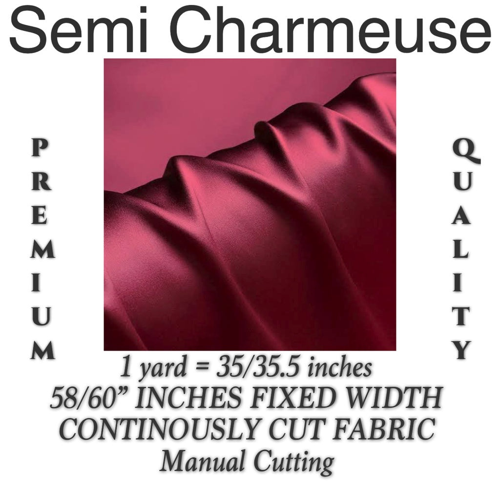 PREMIUM PER YARD SEMI-CHARMEUSE & PREMIUM SOFT SILK SATIN (EXPORT QUALITY)  DIY/RAW fabric cloth
