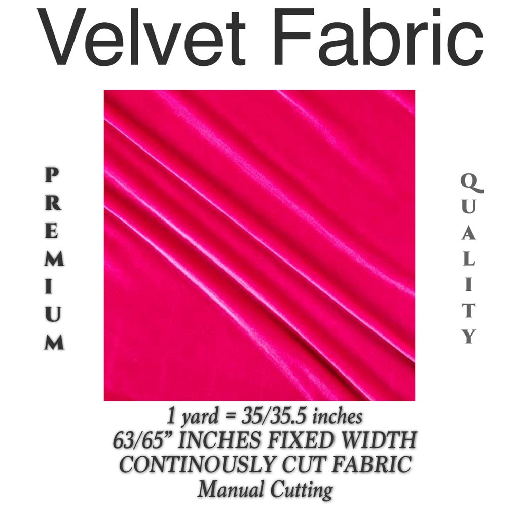 PREMIUM VELVET PER YARD  (CRUSHED STRETCHY VELVET AND VELOUR/SMOOTH ONE-WAY STRETCH VELVET)