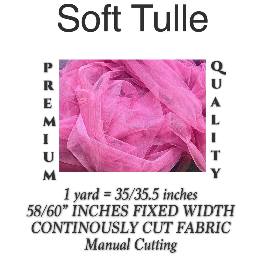 PREMIUM SOFT SILK TULLE Per Yard Fixed 60" Width WHOLESALE AVAILABLE / FABNATION TEXTILE