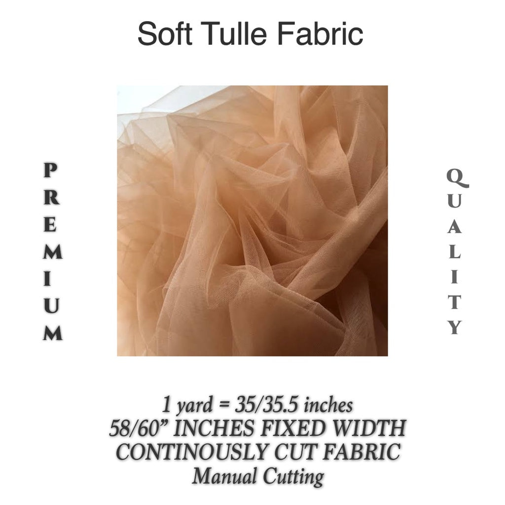 PREMIUM SOFT SILK TULLE Per Yard Fixed 60" Width WHOLESALE AVAILABLE / FABNATION TEXTILE