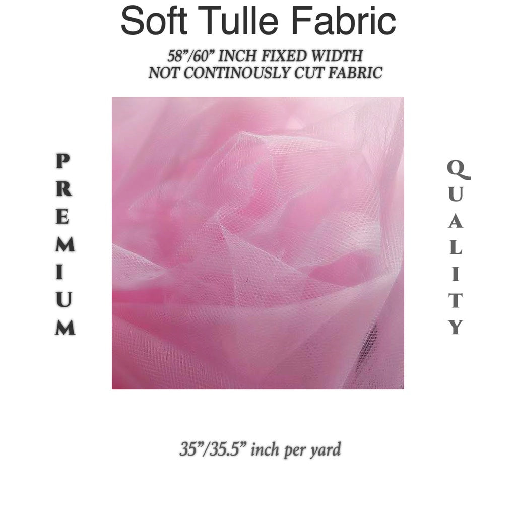 PREMIUM SOFT SILK TULLE Per Yard Fixed 60" Width WHOLESALE AVAILABLE / FABNATION TEXTILE