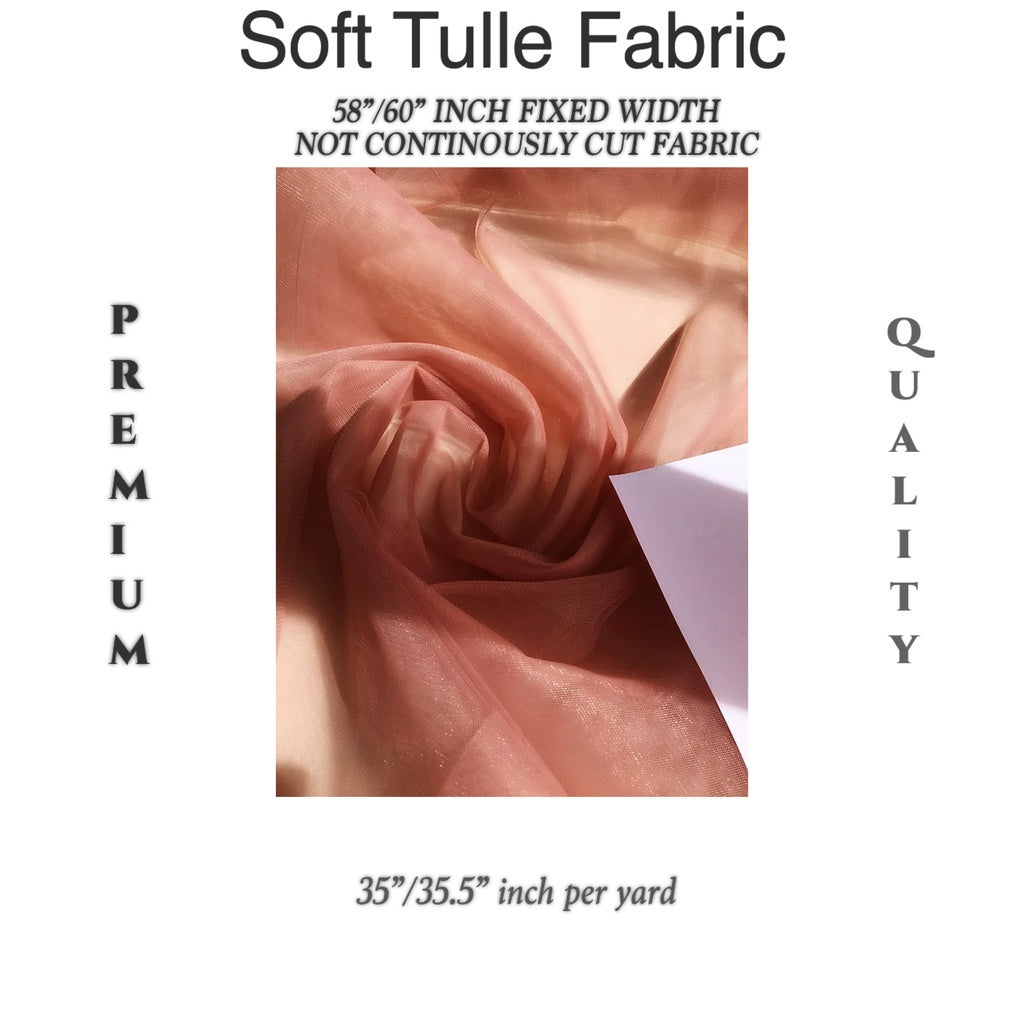 PREMIUM SOFT SILK TULLE Per Yard Fixed 60" Width WHOLESALE AVAILABLE / FABNATION TEXTILE