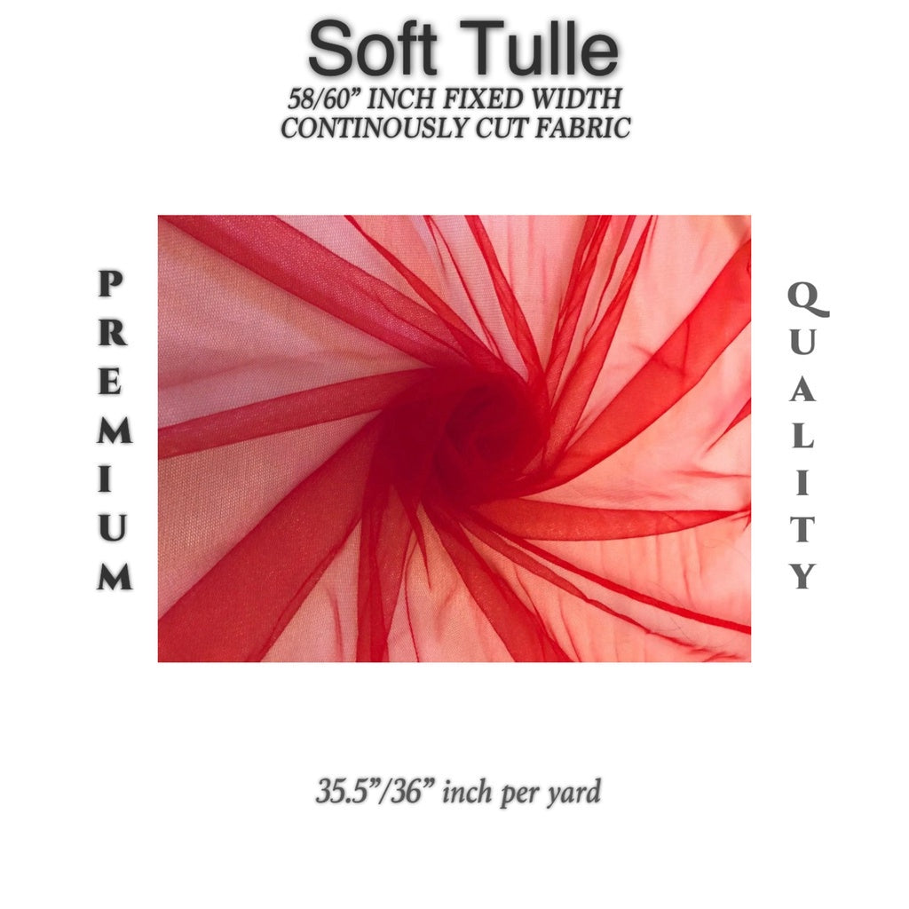 PREMIUM SOFT SILK TULLE Per Yard Fixed 60" Width WHOLESALE AVAILABLE / FABNATION TEXTILE
