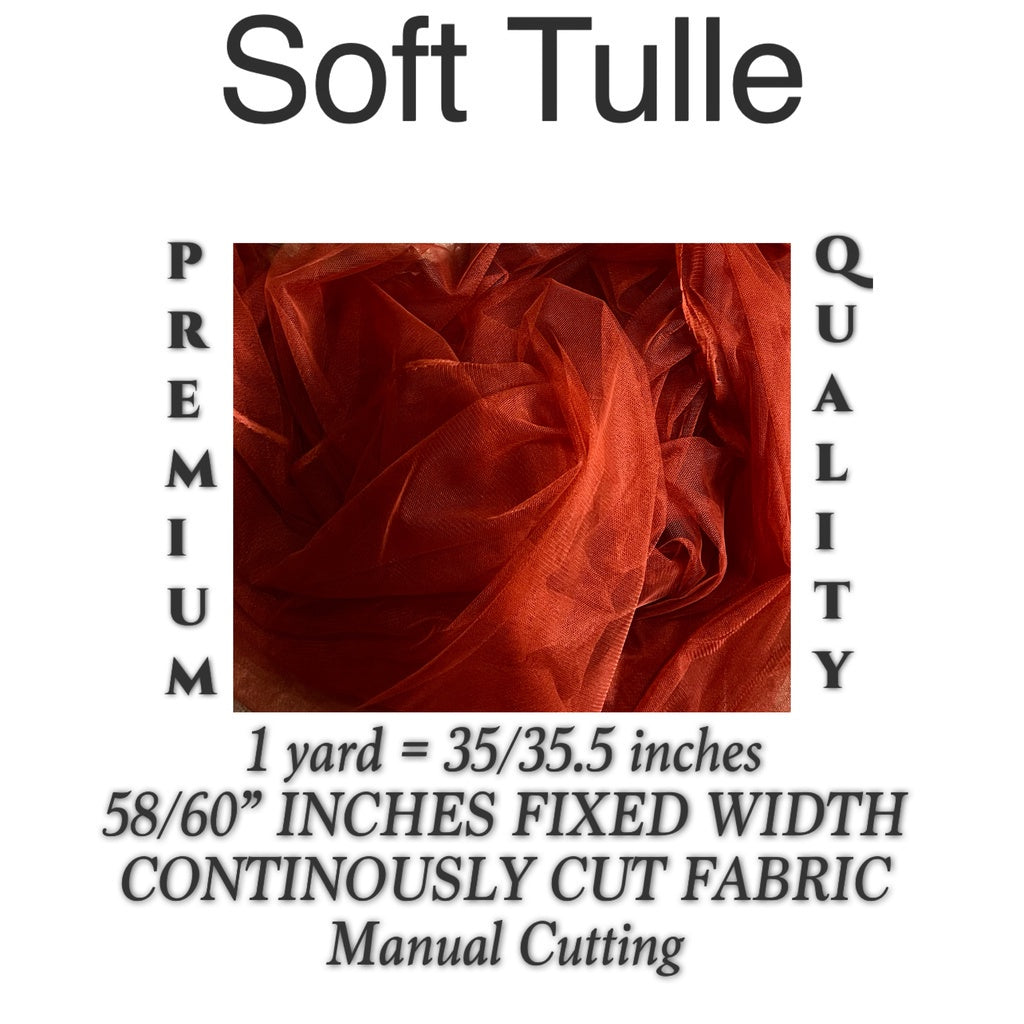 PREMIUM SOFT SILK TULLE Per Yard Fixed 60" Width WHOLESALE AVAILABLE / FABNATION TEXTILE
