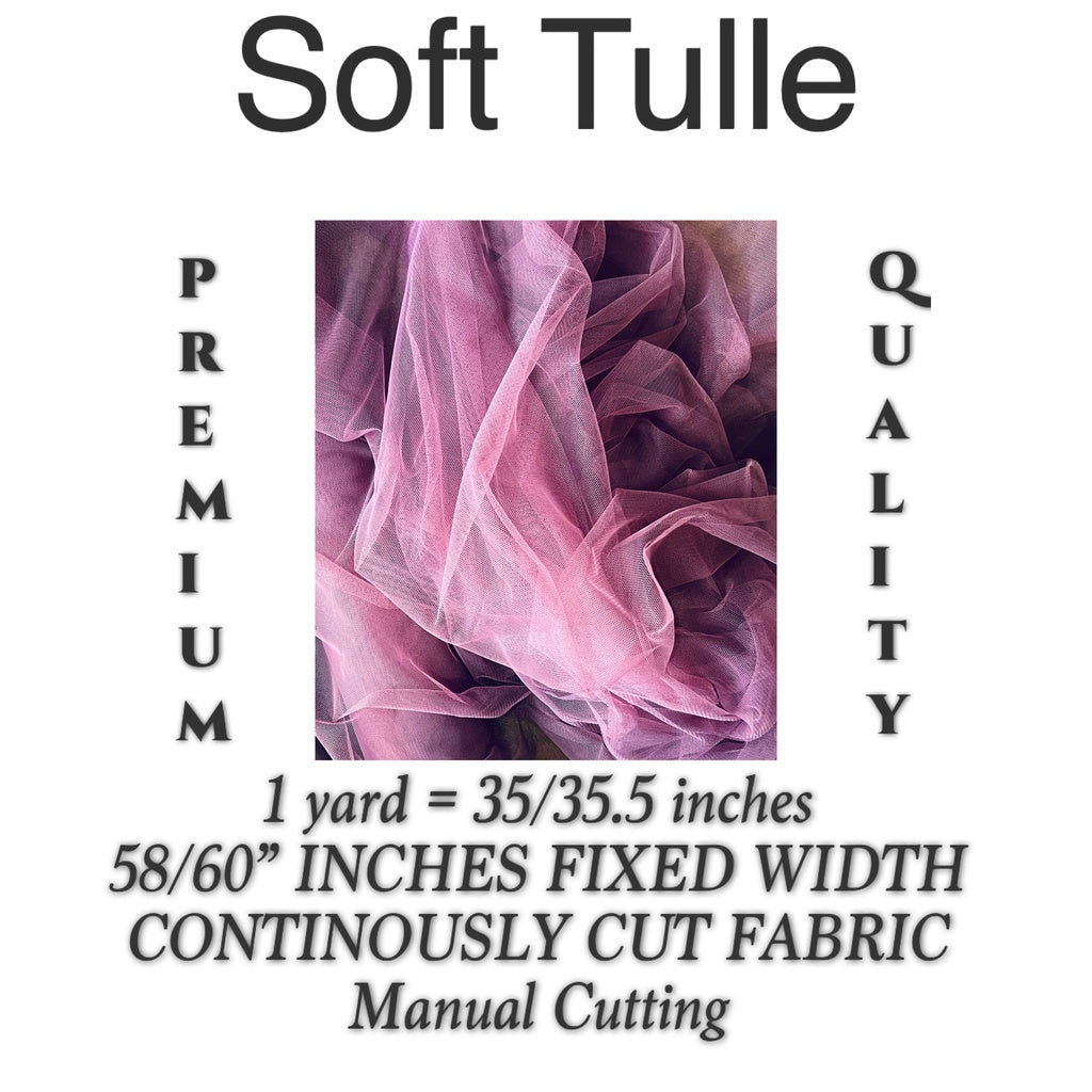 PREMIUM SOFT SILK TULLE Per Yard Fixed 60" Width WHOLESALE AVAILABLE / FABNATION TEXTILE