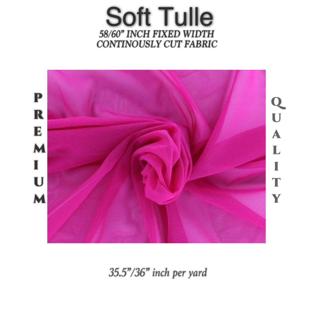 PREMIUM SOFT SILK TULLE Per Yard Fixed 60" Width WHOLESALE AVAILABLE / FABNATION TEXTILE