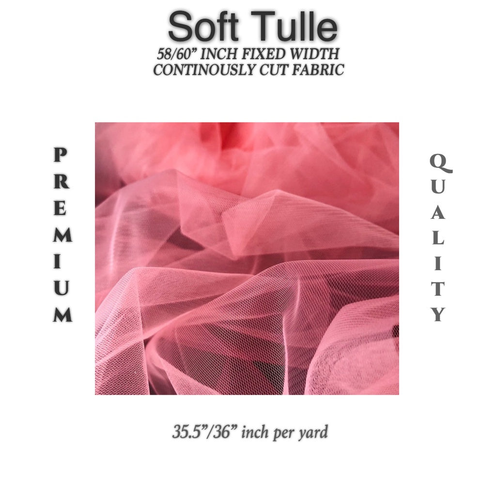PREMIUM SOFT SILK TULLE Per Yard Fixed 60" Width WHOLESALE AVAILABLE / FABNATION TEXTILE