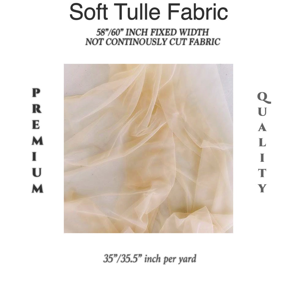 PREMIUM SOFT SILK TULLE Per Yard Fixed 60" Width WHOLESALE AVAILABLE / FABNATION TEXTILE