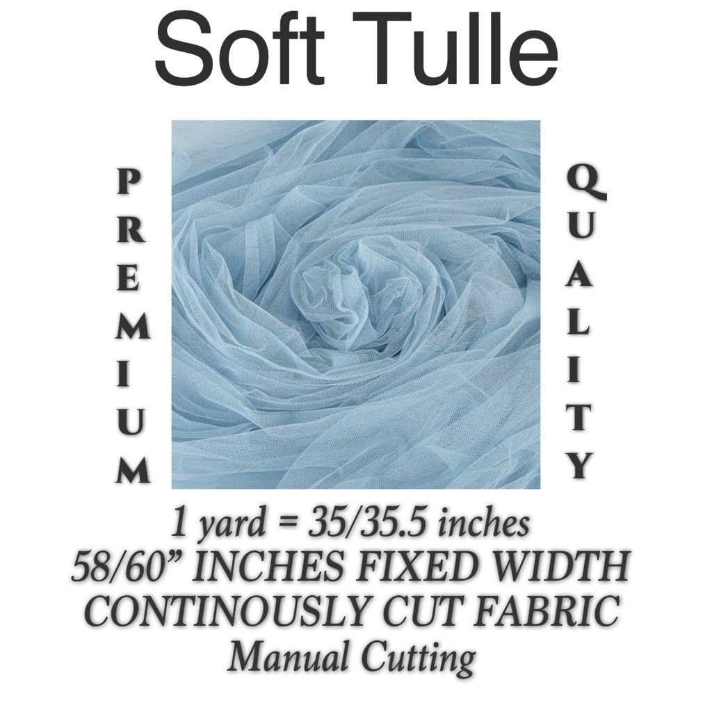 PREMIUM SOFT SILK TULLE Per Yard Fixed 60" Width WHOLESALE AVAILABLE / FABNATION TEXTILE