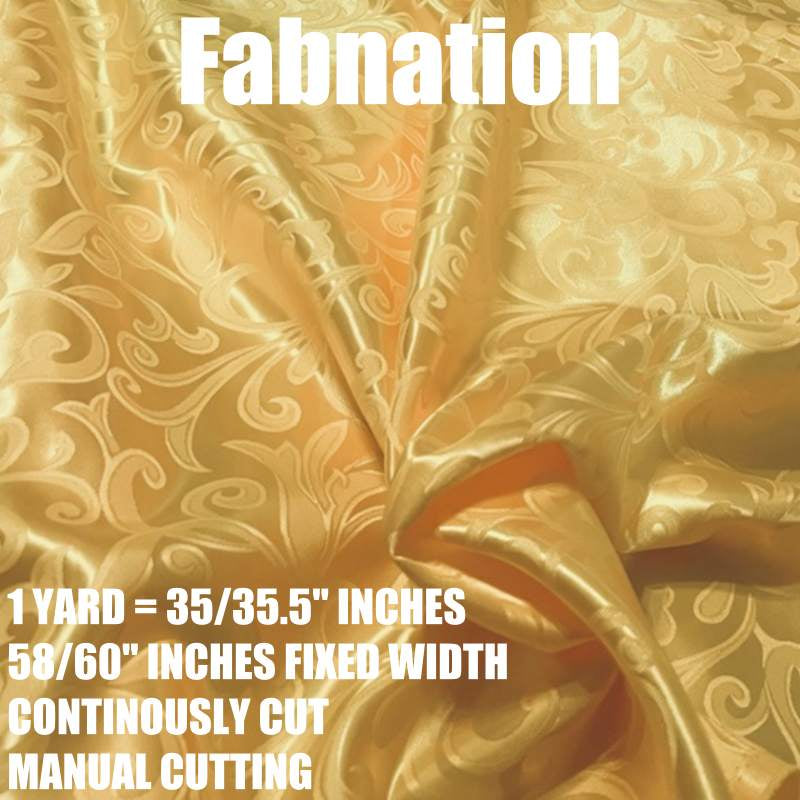 PREMIUM JACQUARD SATIN Fabric Cloth Tela per yard Fixed 58-60" Width