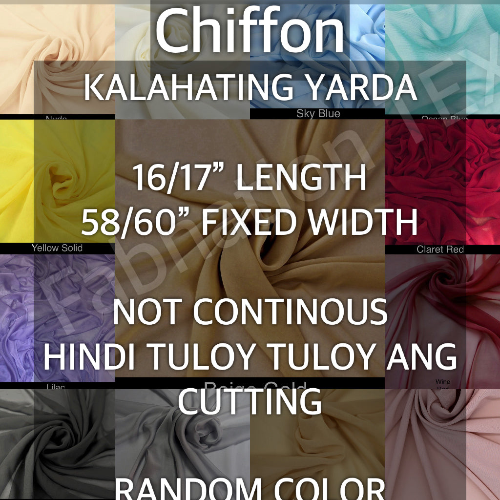 PREMIUM U.S CHIFFON FABRIC Per Yard [35/36" length 58"/60" inches FIXED WIDTH]
