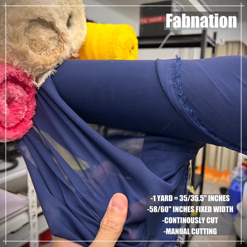 HI MULTI CHIFFON FABRIC PER YARD 35/35.5 INCHES PER YARD 58/60 INCHES FIXED WIDTH/ FABNATION