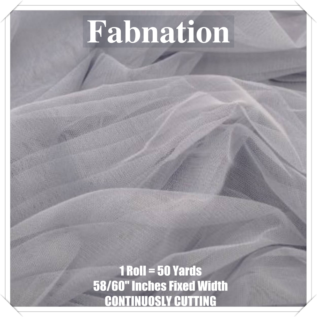 PREMIUM SOFT TULLE SILK PER ROLL = 50 YARDS /  FIXED 59/60" WIDTH / FABNATION TEXTILE