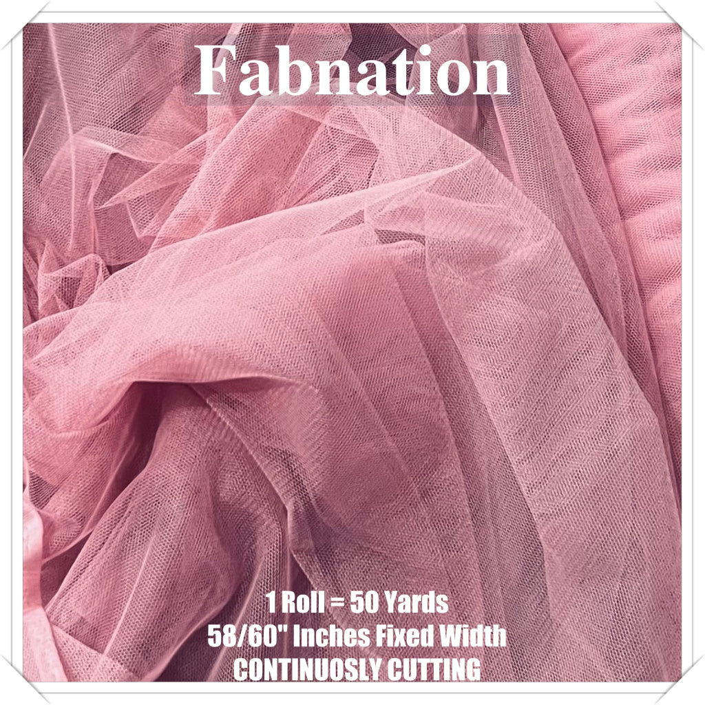 PREMIUM SOFT TULLE SILK PER ROLL = 50 YARDS /  FIXED 59/60" WIDTH / FABNATION TEXTILE
