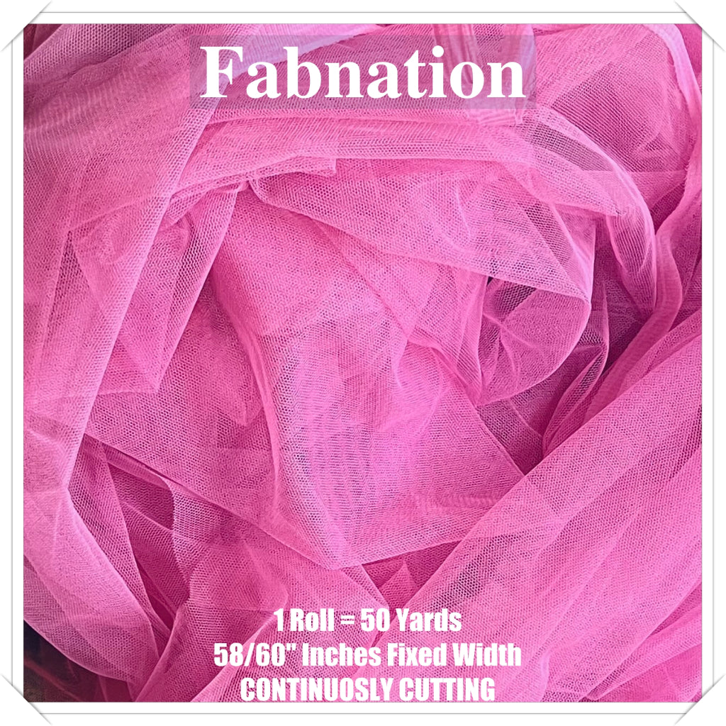 PREMIUM SOFT TULLE SILK PER ROLL = 50 YARDS /  FIXED 59/60" WIDTH / FABNATION TEXTILE
