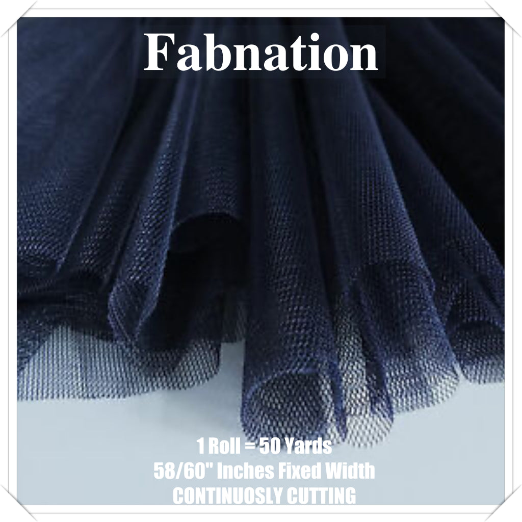 PREMIUM SOFT TULLE SILK PER ROLL = 50 YARDS /  FIXED 59/60" WIDTH / FABNATION TEXTILE
