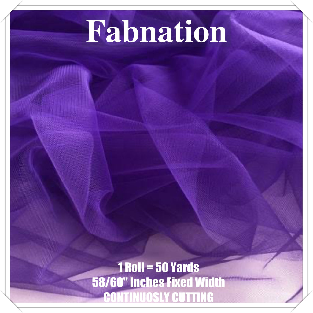 PREMIUM SOFT TULLE SILK PER ROLL = 50 YARDS /  FIXED 59/60" WIDTH / FABNATION TEXTILE
