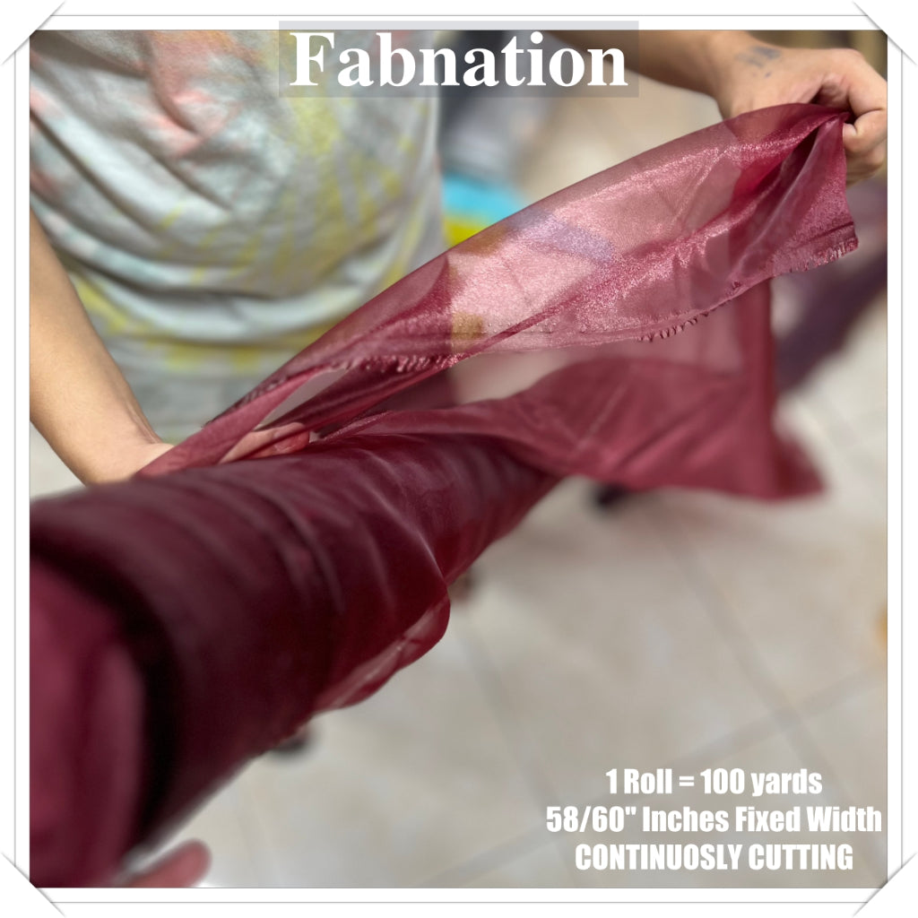 FROSTED ORGANZA PER ROLL = 100 YARDS FABRIC  58"/60" INCHES FIXED WIDTH / FABNATION