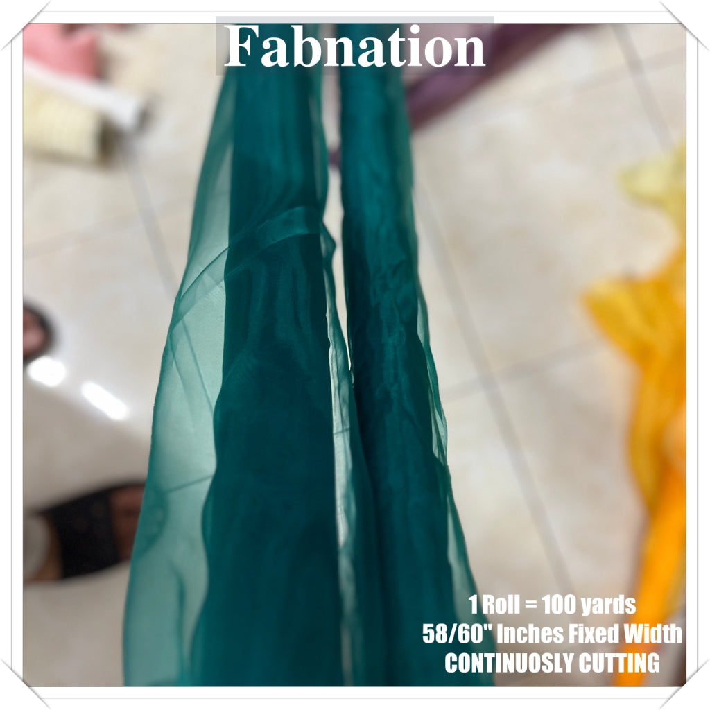 FROSTED ORGANZA PER ROLL = 100 YARDS FABRIC  58"/60" INCHES FIXED WIDTH / FABNATION