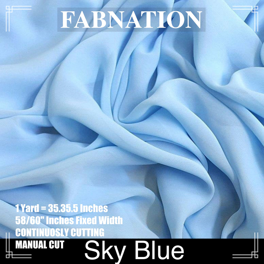 HI MULTI CHIFFON FABRIC PER YARD 35/35.5 INCHES PER YARD 58/60 INCHES FIXED WIDTH/ FABNATION
