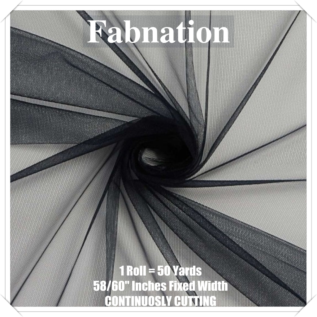 PREMIUM SOFT TULLE SILK PER ROLL = 50 YARDS /  FIXED 59/60" WIDTH / FABNATION TEXTILE