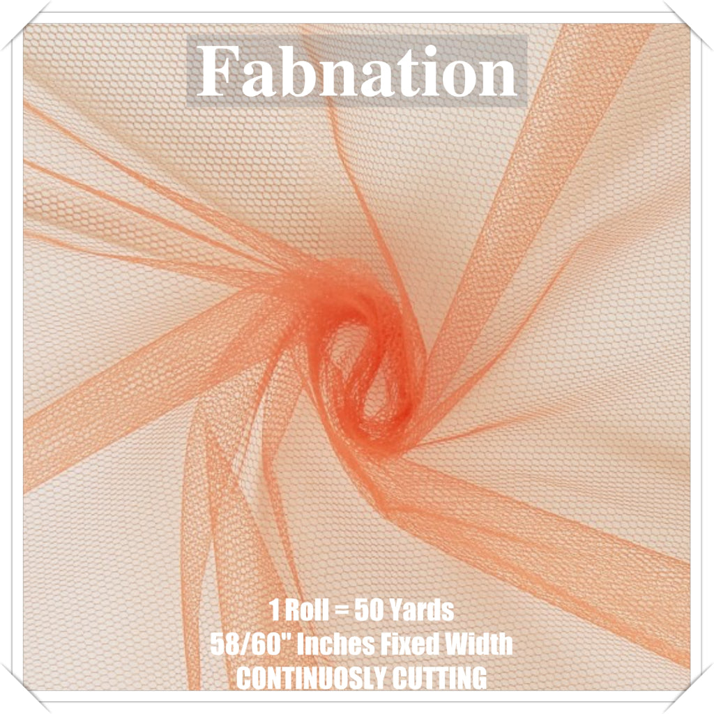 PREMIUM SOFT TULLE SILK PER ROLL = 50 YARDS /  FIXED 59/60" WIDTH / FABNATION TEXTILE