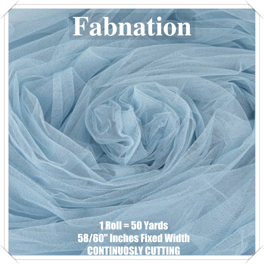 PREMIUM SOFT TULLE SILK PER ROLL = 50 YARDS /  FIXED 59/60" WIDTH / FABNATION TEXTILE