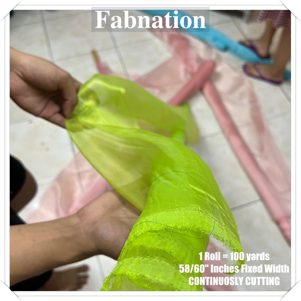 FROSTED ORGANZA PER ROLL = 100 YARDS FABRIC  58"/60" INCHES FIXED WIDTH / FABNATION