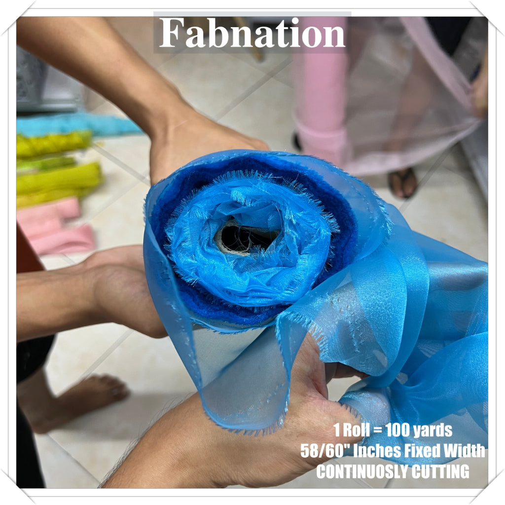 FROSTED ORGANZA PER ROLL = 100 YARDS FABRIC  58"/60" INCHES FIXED WIDTH / FABNATION