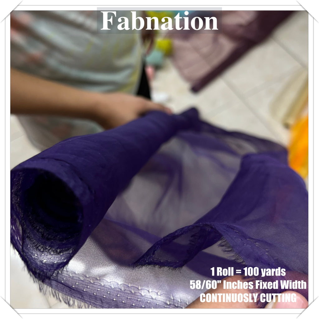 FROSTED ORGANZA PER ROLL = 100 YARDS FABRIC  58"/60" INCHES FIXED WIDTH / FABNATION