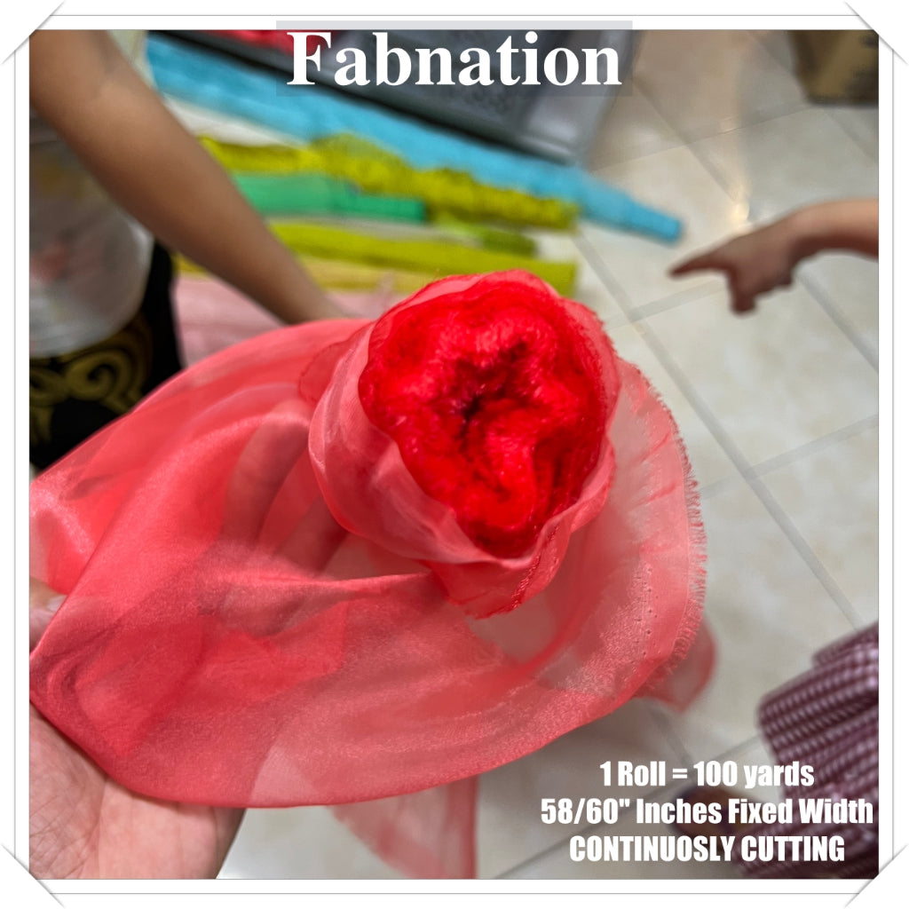 FROSTED ORGANZA PER ROLL = 100 YARDS FABRIC  58"/60" INCHES FIXED WIDTH / FABNATION