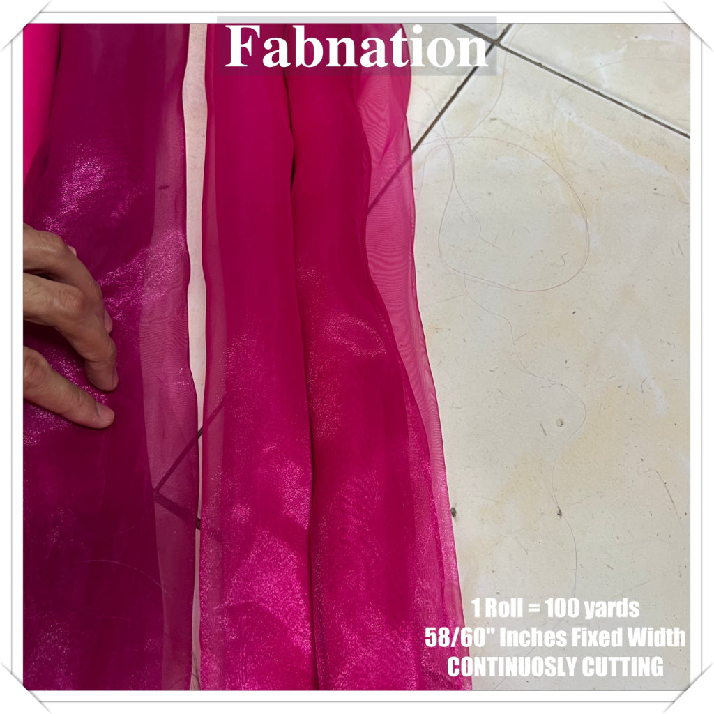 FROSTED ORGANZA PER ROLL = 100 YARDS FABRIC  58"/60" INCHES FIXED WIDTH / FABNATION