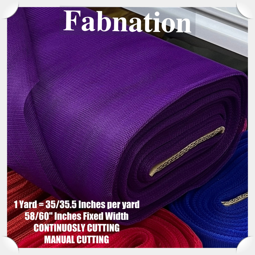 SUPER HARD TULLE PER YARD FABRIC 35/35.5 INCHES PER YARD 58/60 INCHES FIXED WIDTH / FABNATION