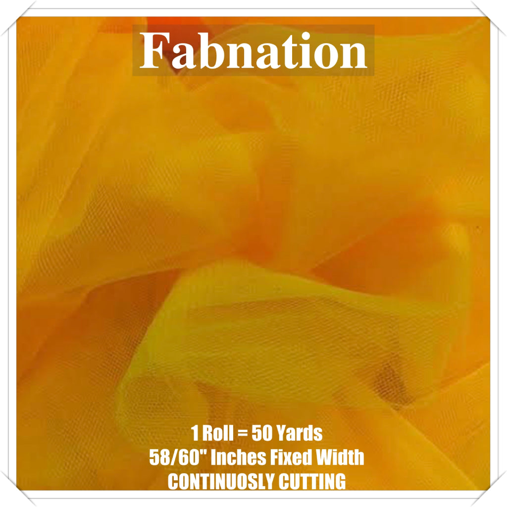 PREMIUM SOFT TULLE SILK PER ROLL = 50 YARDS /  FIXED 59/60" WIDTH / FABNATION TEXTILE